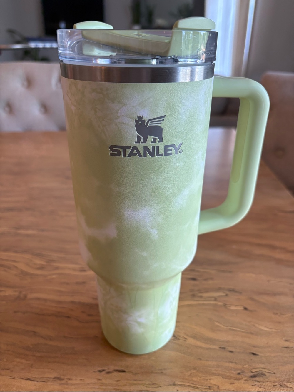 Stanley Quencher H2.0 FlowState 40 oz Tumbler Green Tie Dye Swirl Handle